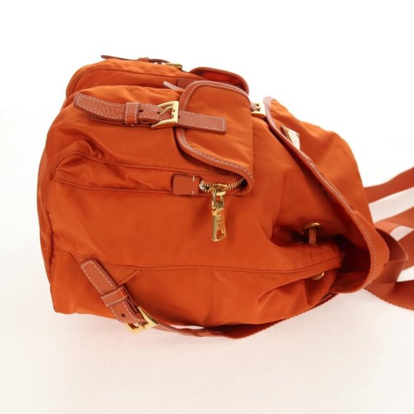 PRADA Backpack Nylon Orange Gold Auth 155325V main image 14